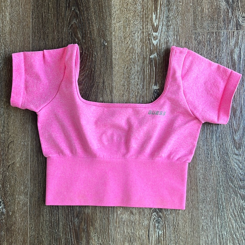 GUESS Women's Pink Crop Tops